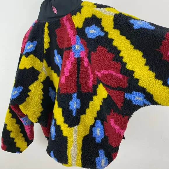 Free People Hit The Slopes Printed Fleece Pullover - Moroccan Night Combo - S - Picture 5 of 8